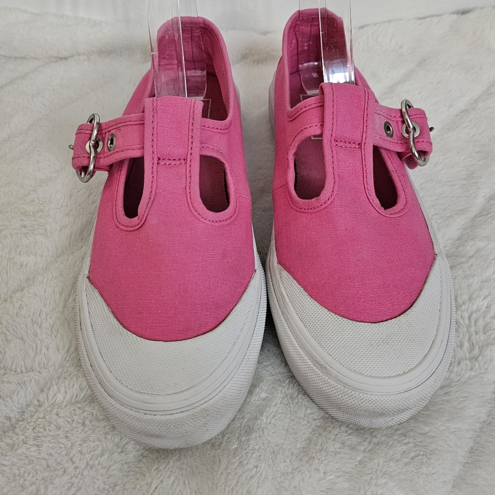 Vans Style 93 Retro Pink Mary Jane Heart Buckle Lug Sole Sneakers US M-6 W-7.5 - Picture 4 of 12